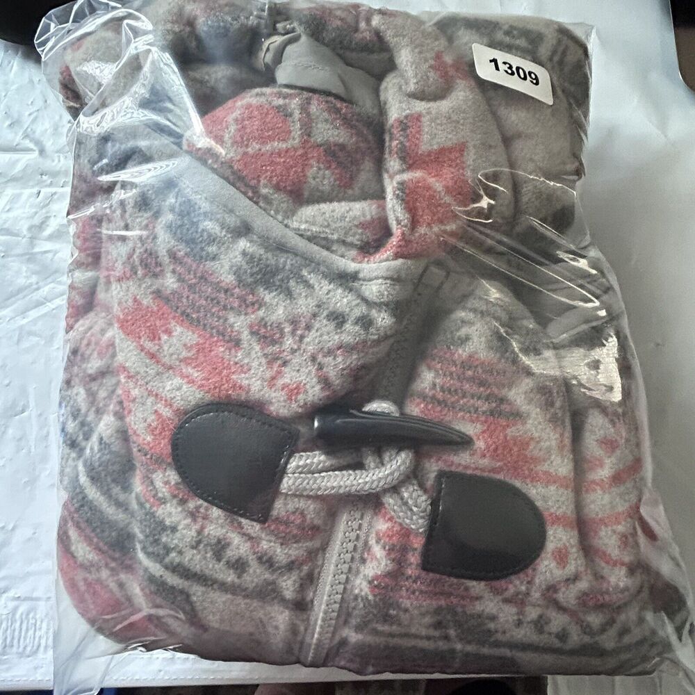 Ruff Hewn Women's Size M Warm Thick Gray+Pink Southwestern Print Puffer Vest - Picture 16 of 16